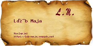 Löb Maja névjegykártya